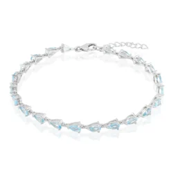 Himmelblauer Topas-Silberarmband
