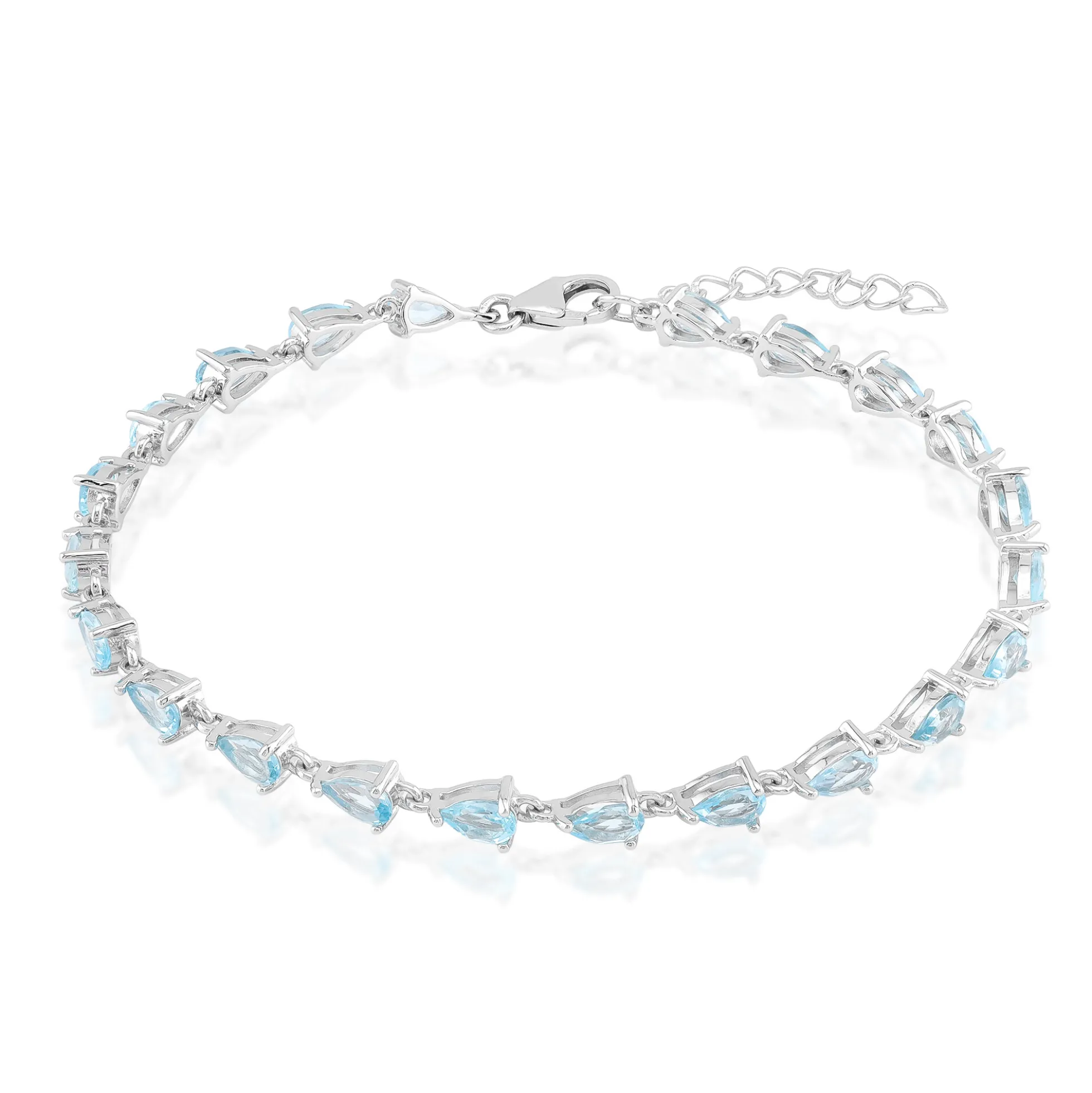 Himmelblauer Topas-Silberarmband