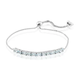 Himmelblauer Topas-Silberarmband