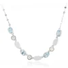 Himmelblauer Topas-Silbercollier
