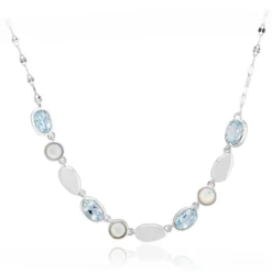 Himmelblauer Topas-Silbercollier