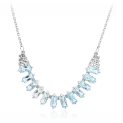 Himmelblauer Topas-Silbercollier