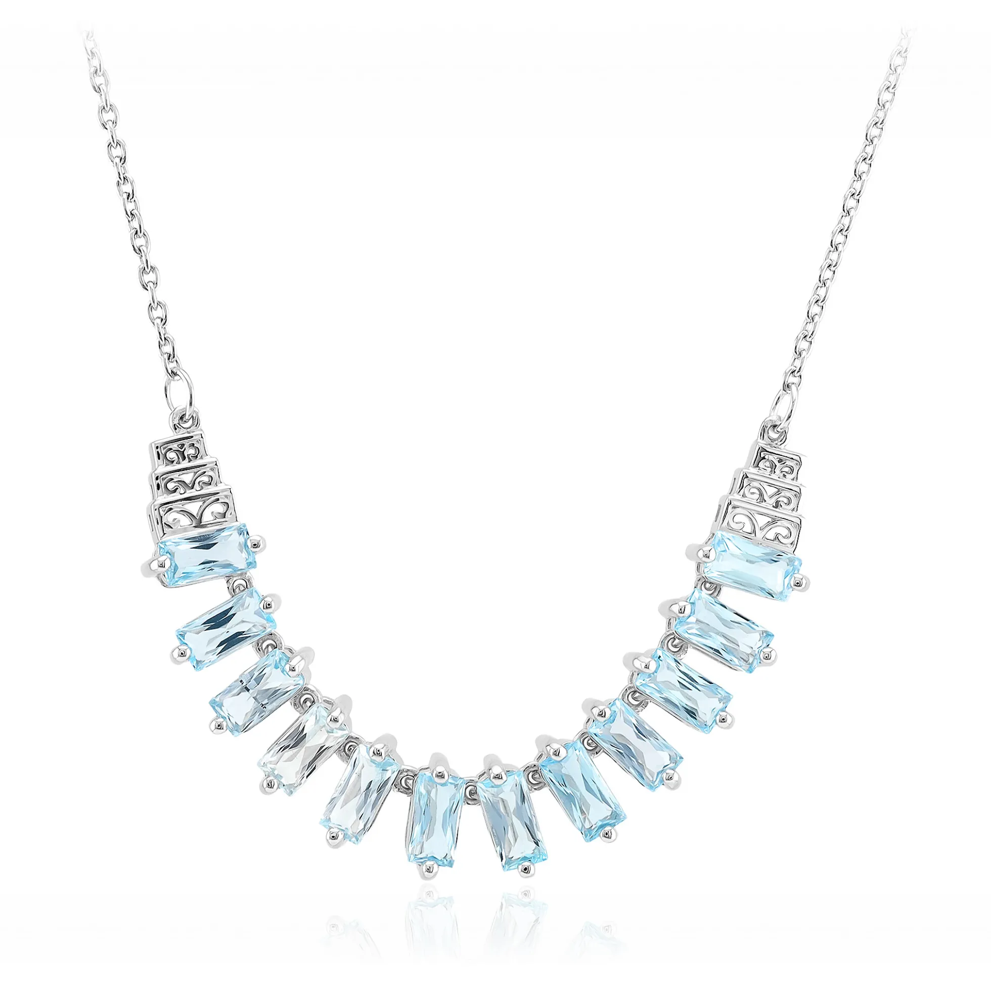 Himmelblauer Topas-Silbercollier