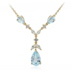 Himmelblauer Topas-Silbercollier