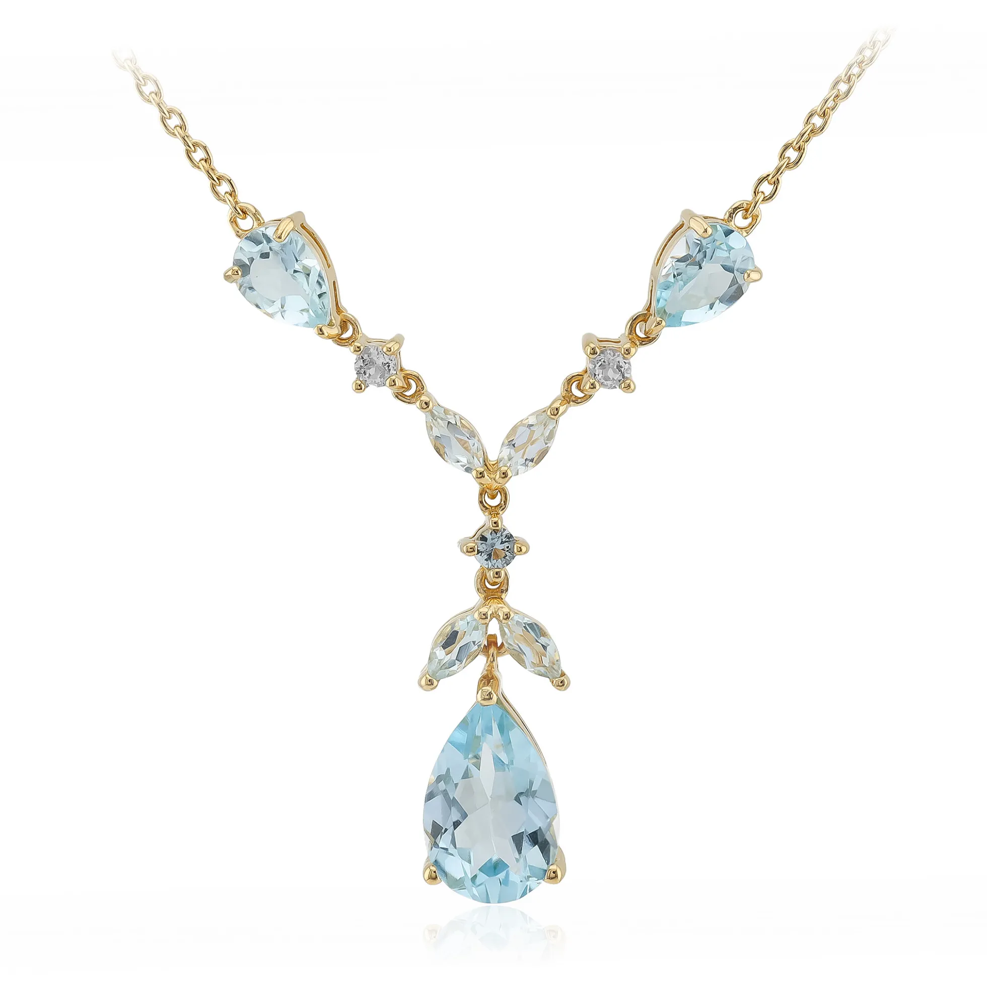 Himmelblauer Topas-Silbercollier