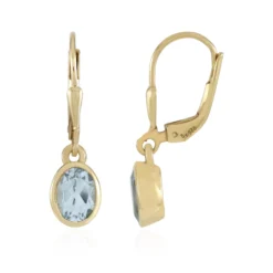 Himmelblauer Topas-Silberohrringe