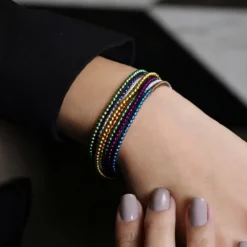 Hämatit-Silberarmband