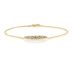 I2 Champagner-Brillant-Silberarmband