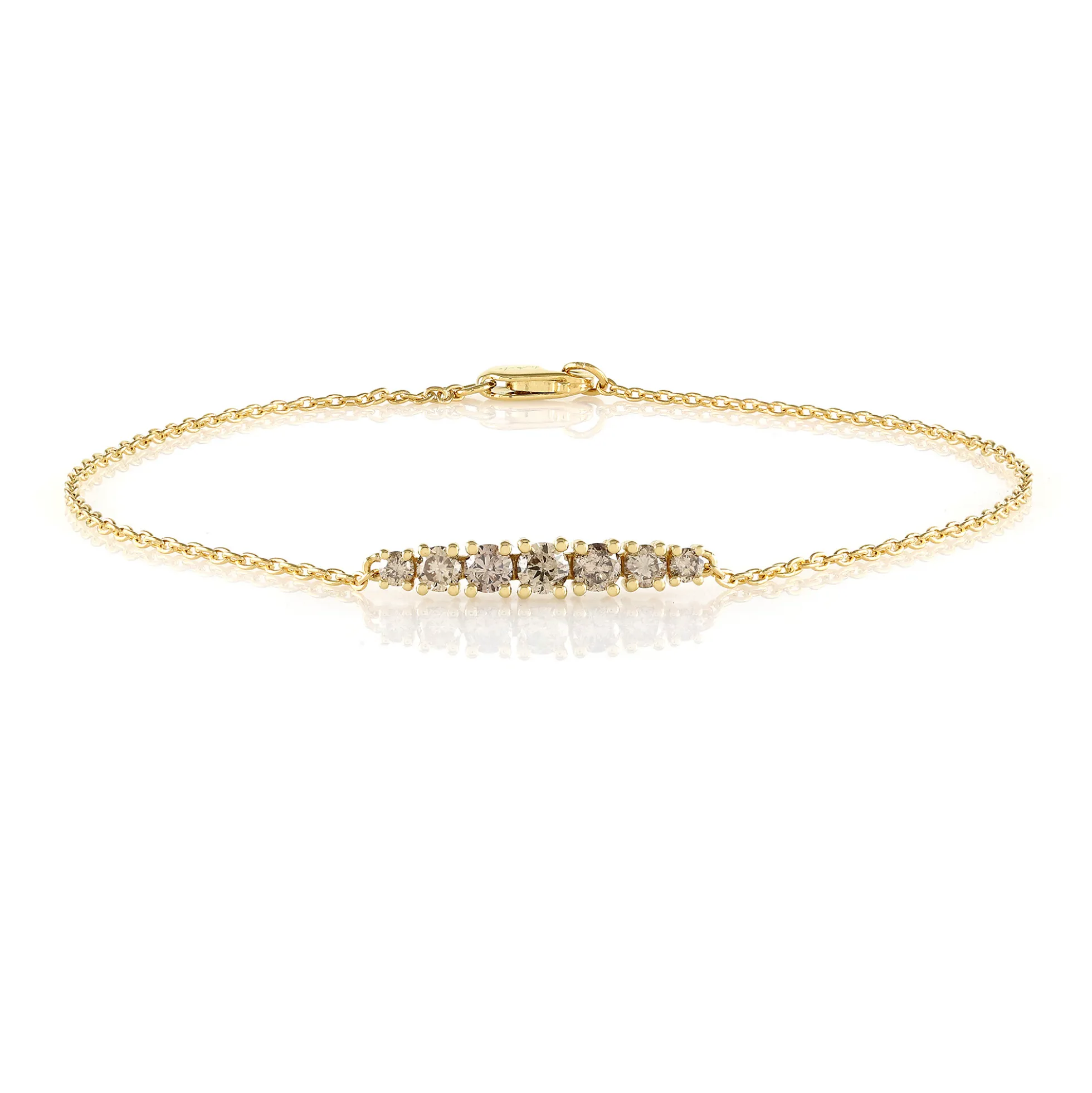 I2 Champagner-Brillant-Silberarmband