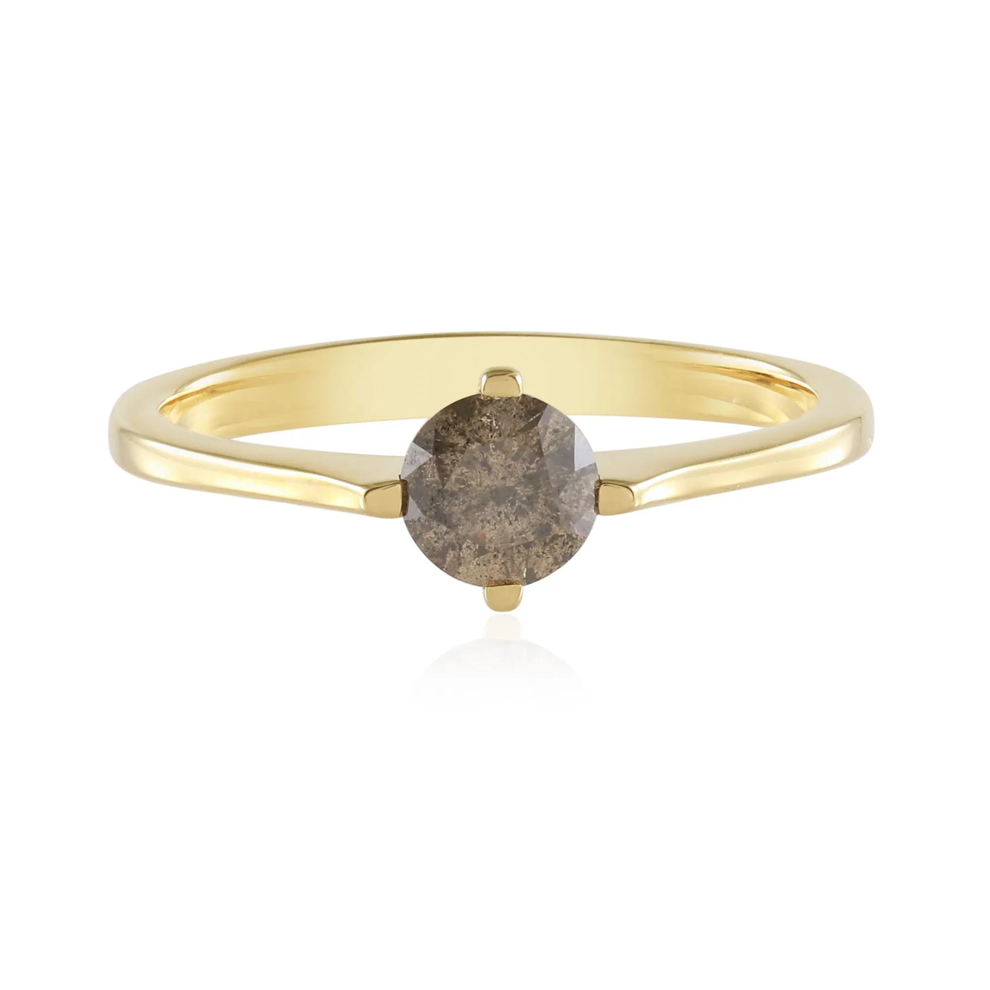 I3 Champagner-Brillant-Silberring