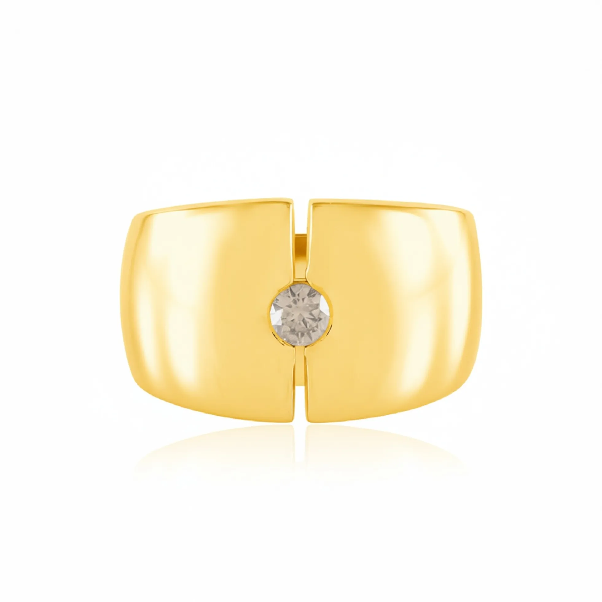 I3 Champagner-Brillant-Silberring