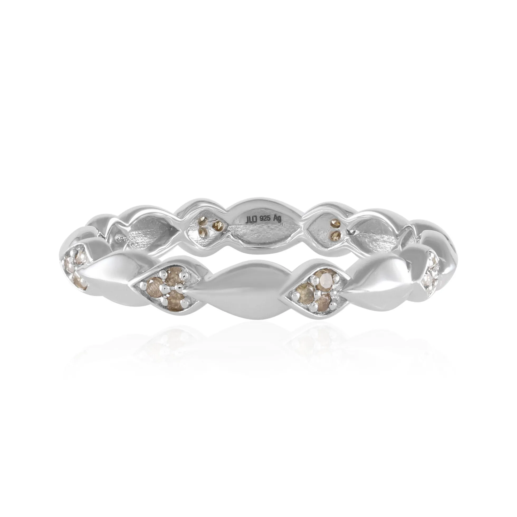 I2 Champagner-Brillant-Silberring (de Melo)