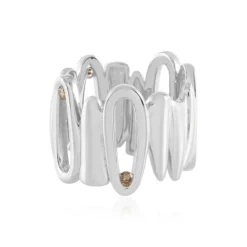 I3 Champagner-Brillant-Silberring (de Melo)