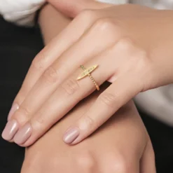 I2 Champagner-Diamant-Goldring