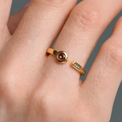 I2 Champagner-Diamant-Goldring