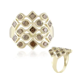 I2 Champagner-Diamant-Goldring