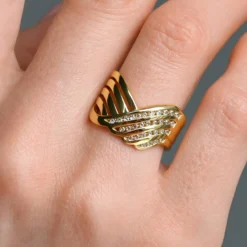 I2 Champagner-Diamant-Goldring