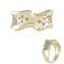 I2 Champagner-Diamant-Goldring