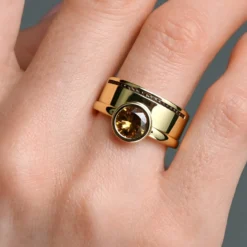 I2 Champagner-Diamant-Goldring
