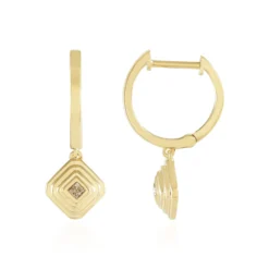 I2 Champagner-Diamant-Silberohrringe