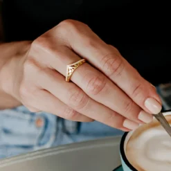 I2 Champagner-Diamant-Silberring