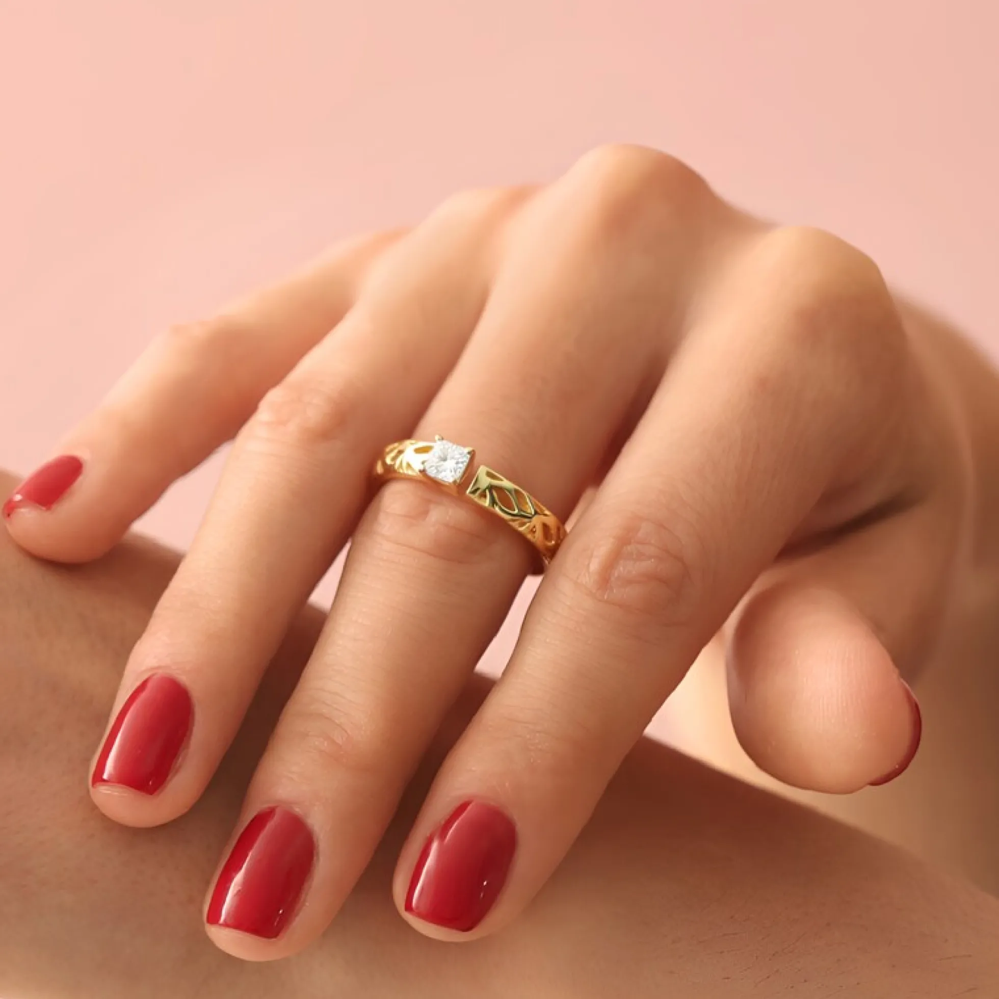 I2 Champagner-Diamant-Silberring
