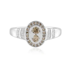 I2 Champagner-Diamant-Silberring