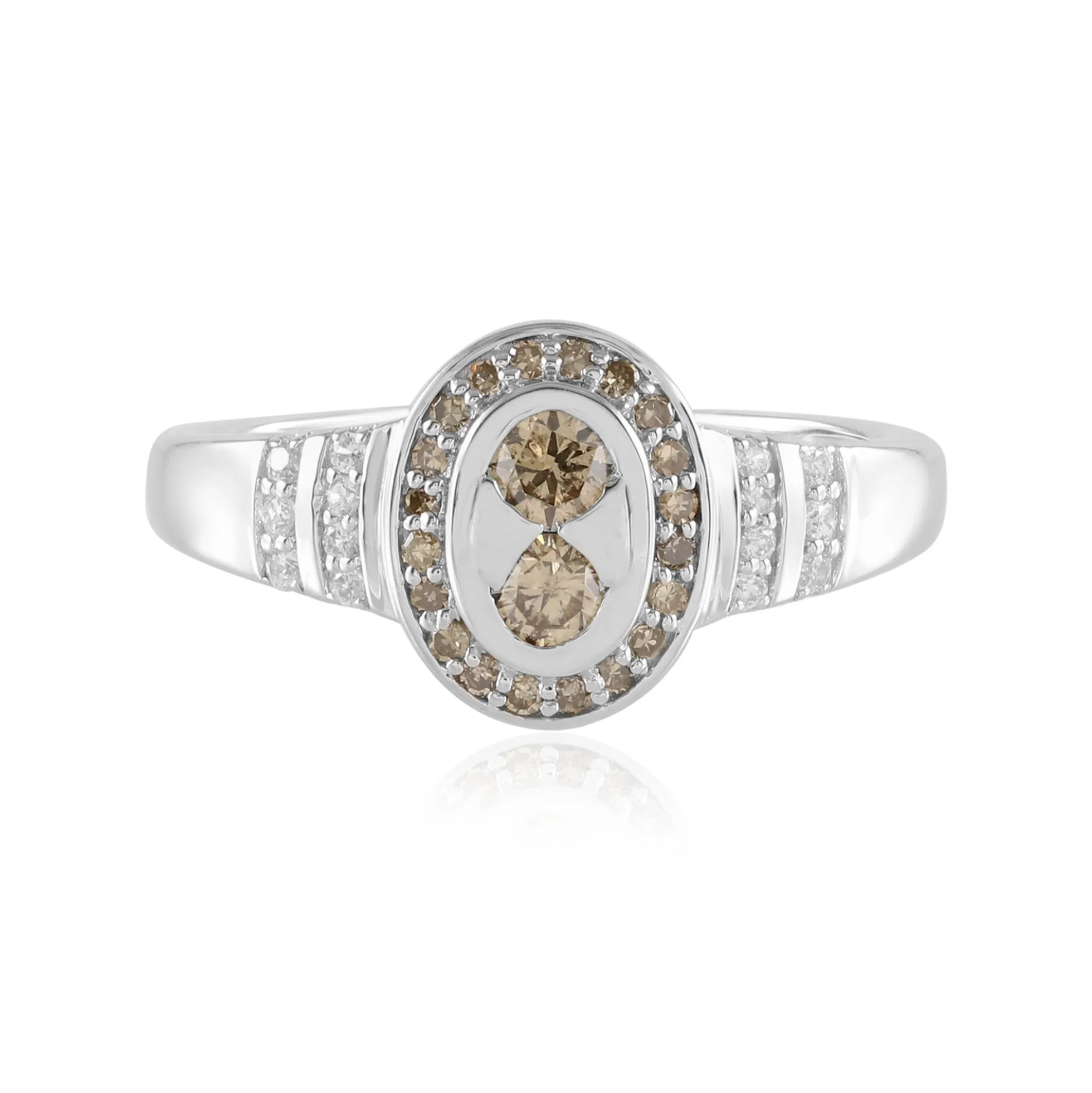 I2 Champagner-Diamant-Silberring