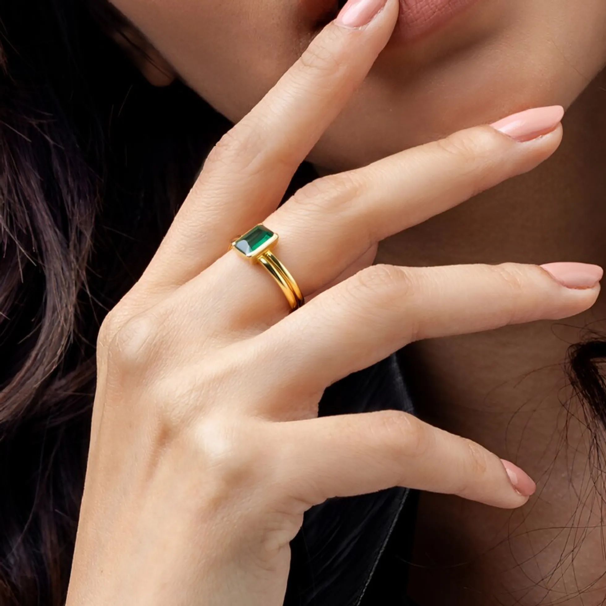Indigolith-Silberring