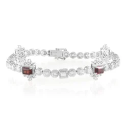 Indischer Granat-Silberarmband