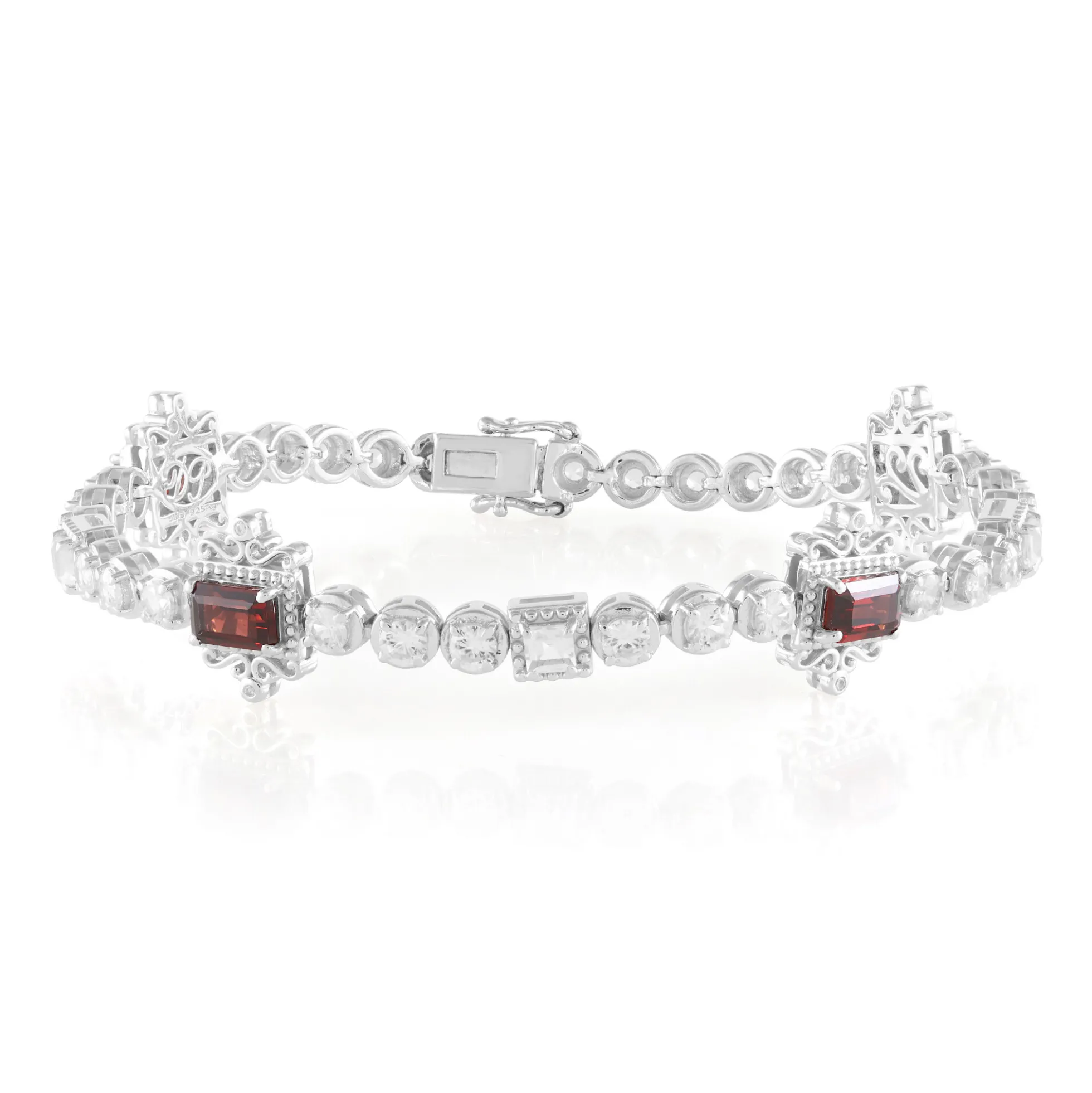 Indischer Granat-Silberarmband