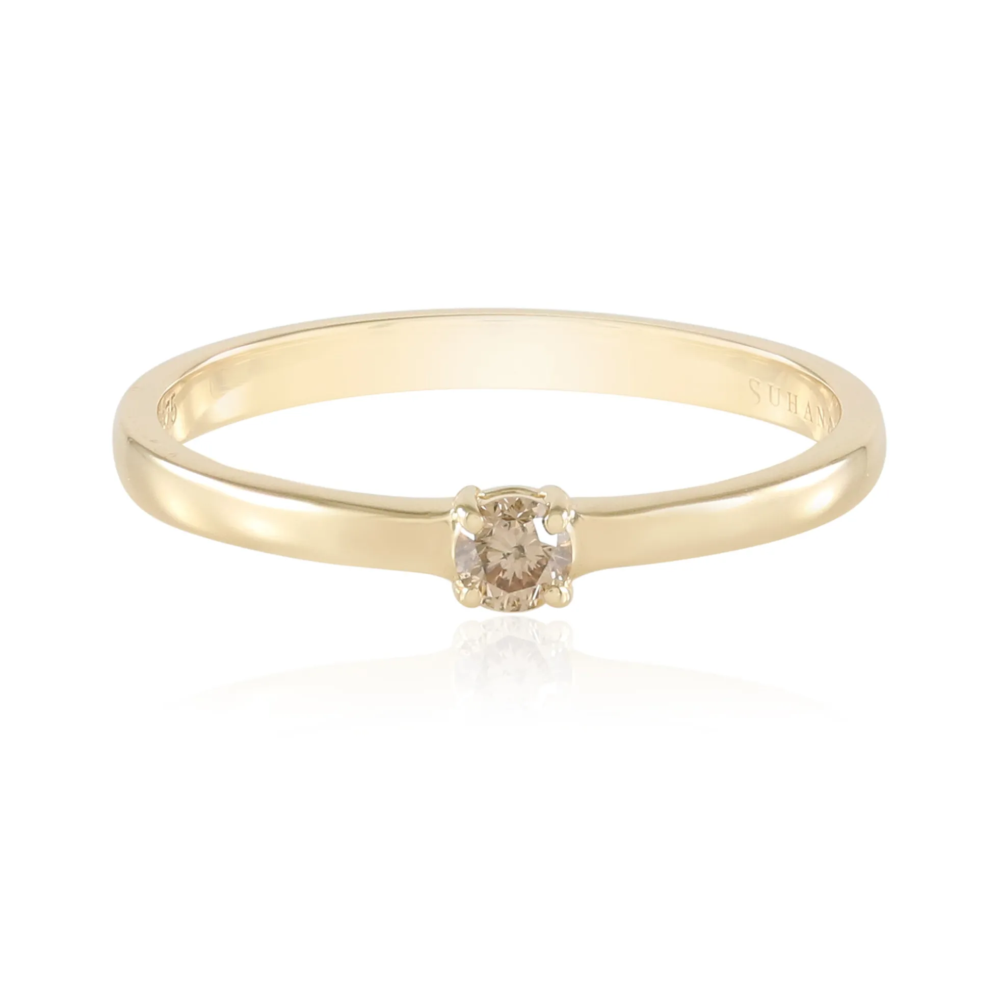 I2 Schokoladen-Brillant-Goldring