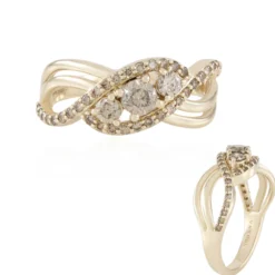 I2 Schokoladen-Brillant-Goldring