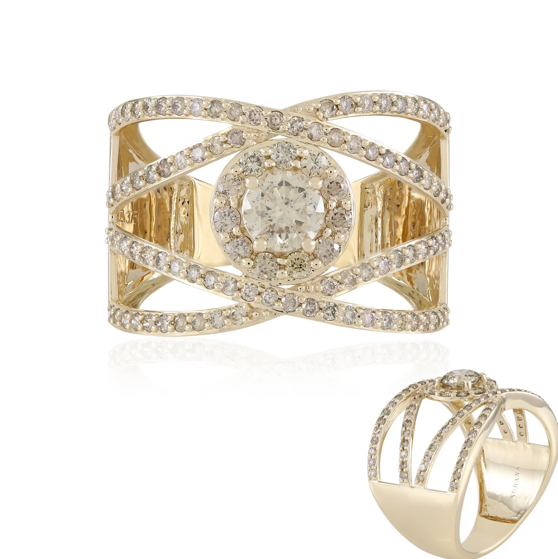 I2 Schokoladen-Brillant-Goldring