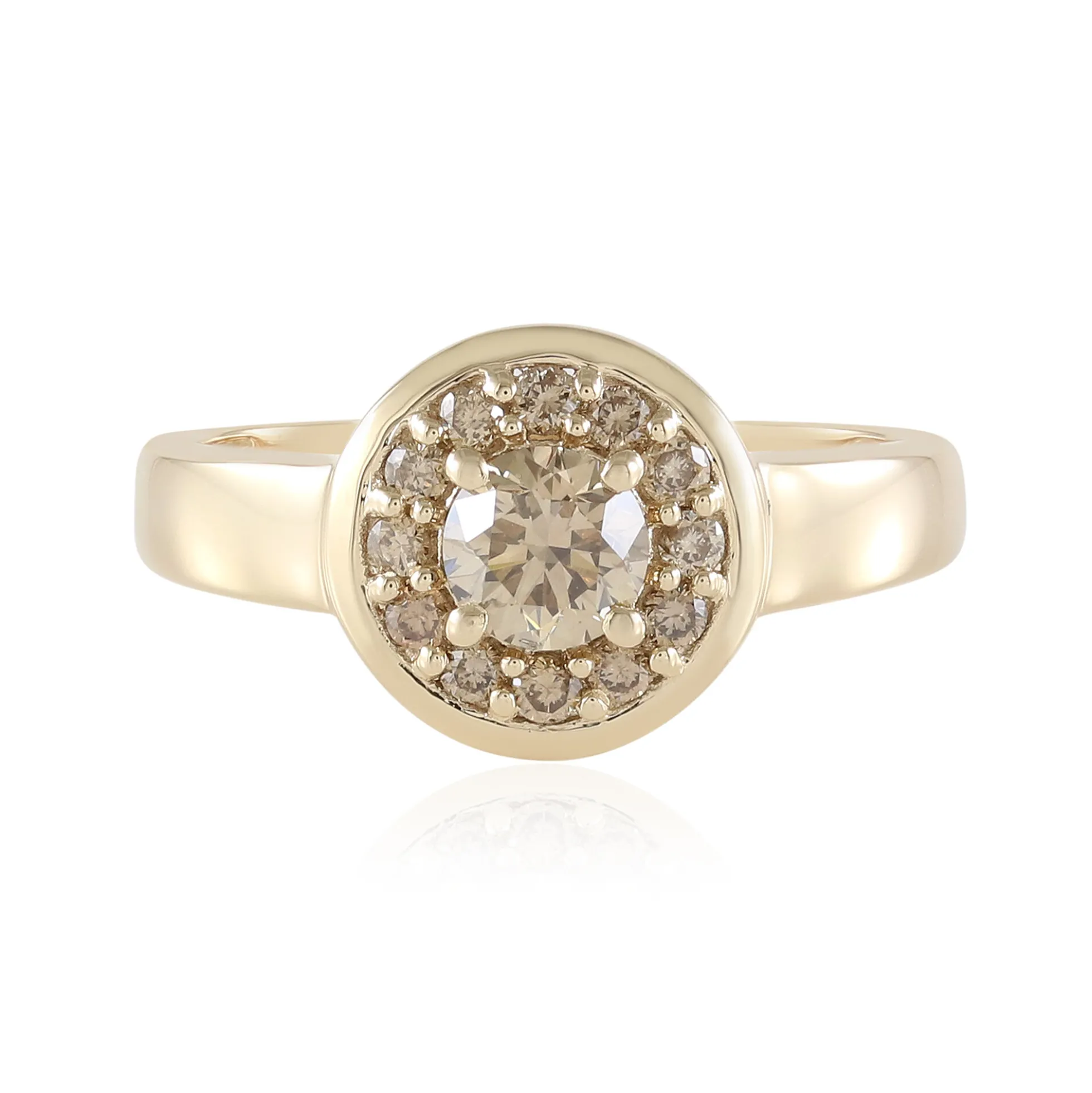 I2 Schokoladen-Brillant-Goldring