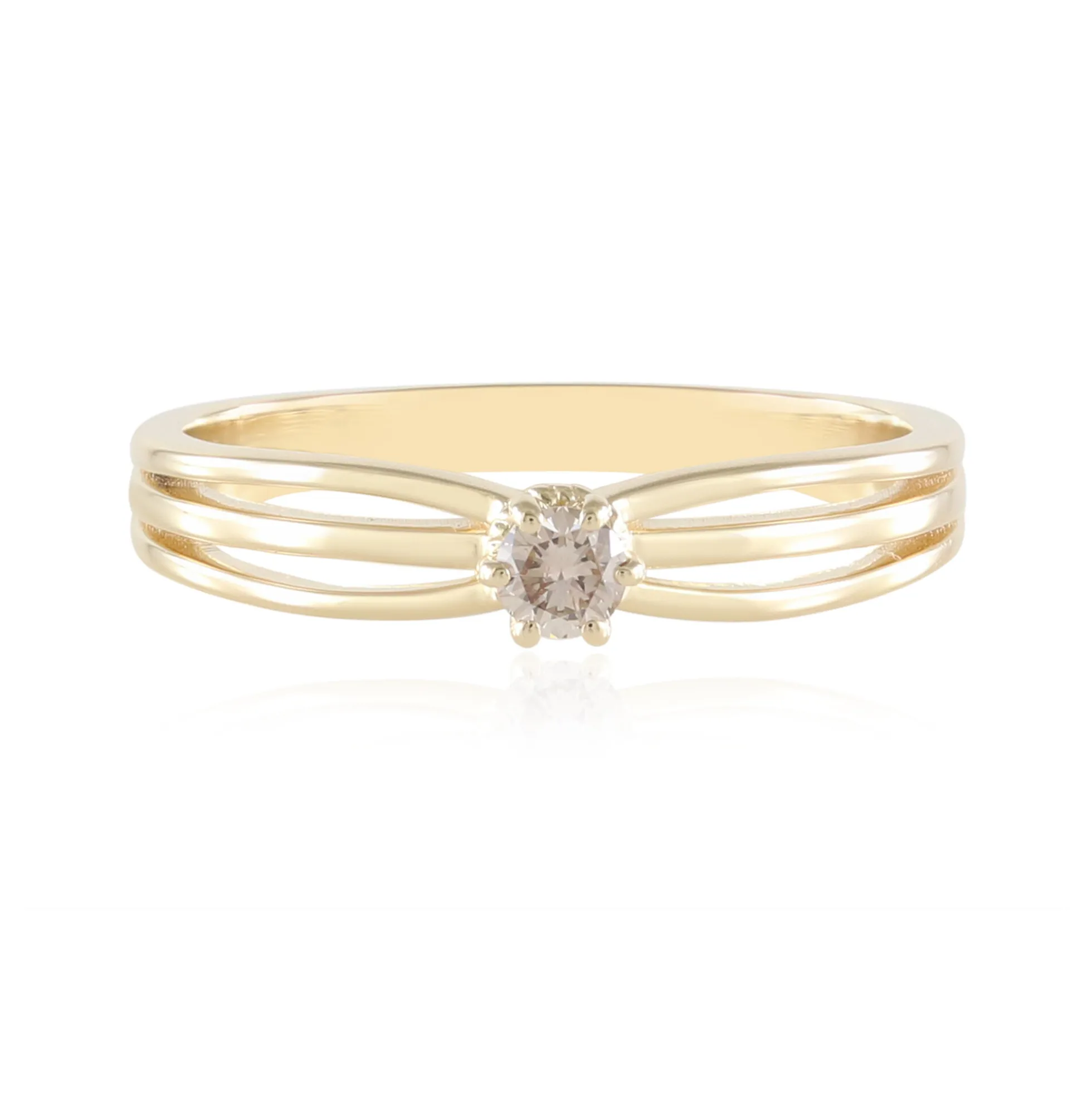 I2 Schokoladen-Brillant-Goldring
