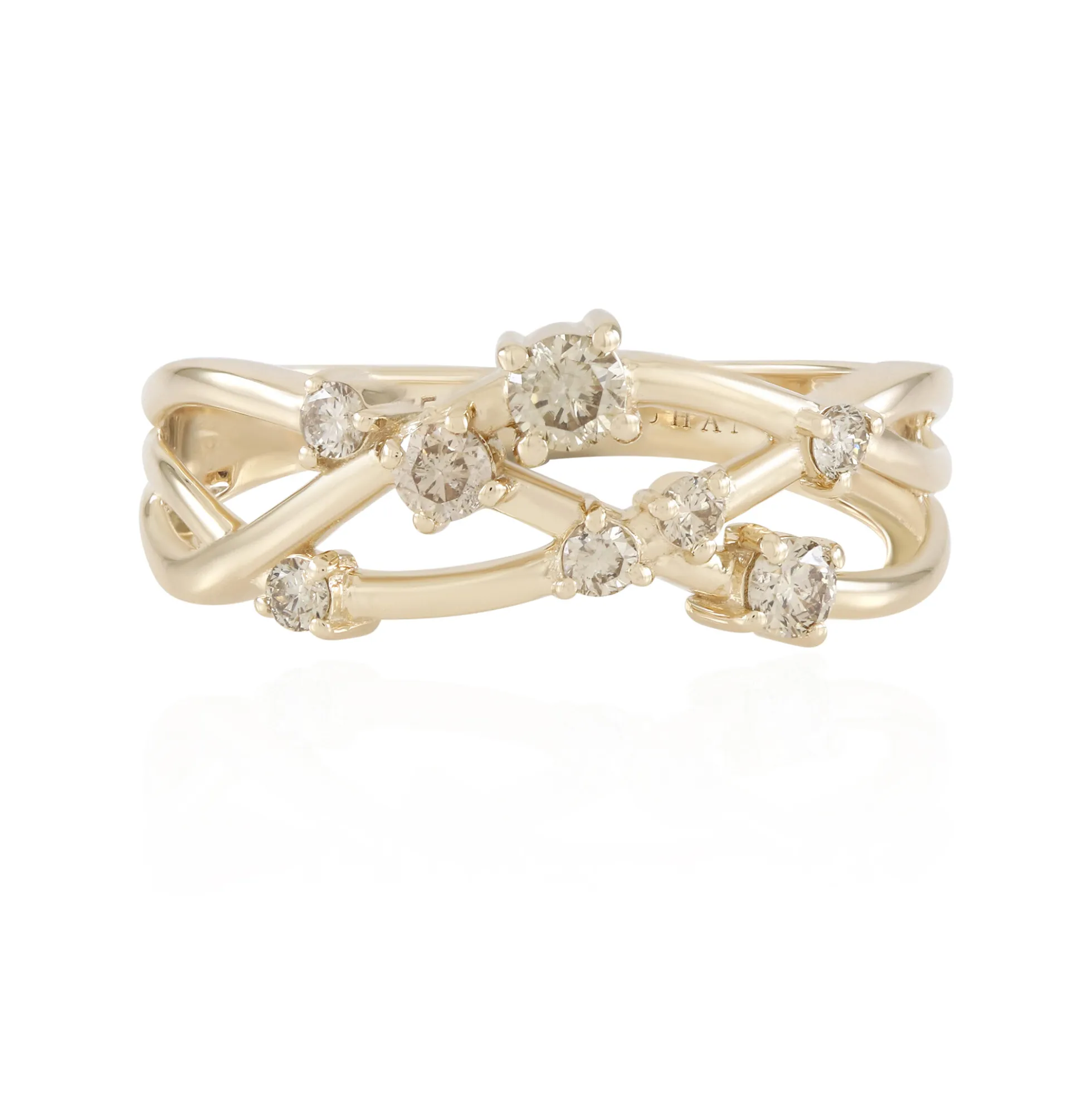 I2 Schokoladen-Brillant-Goldring