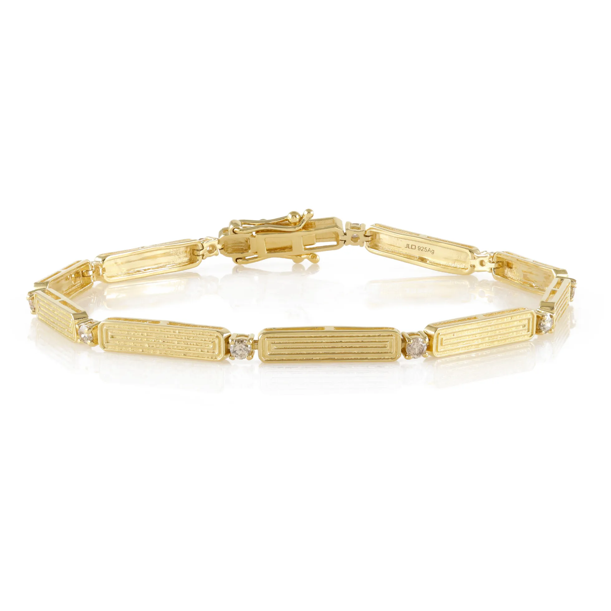 I2 Schokoladen-Brillant-Silberarmband