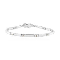 I2 Schokoladen-Brillant-Silberarmband
