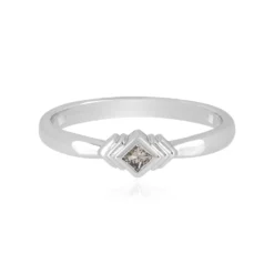 I2 Schokoladen-Diamant-Silberring