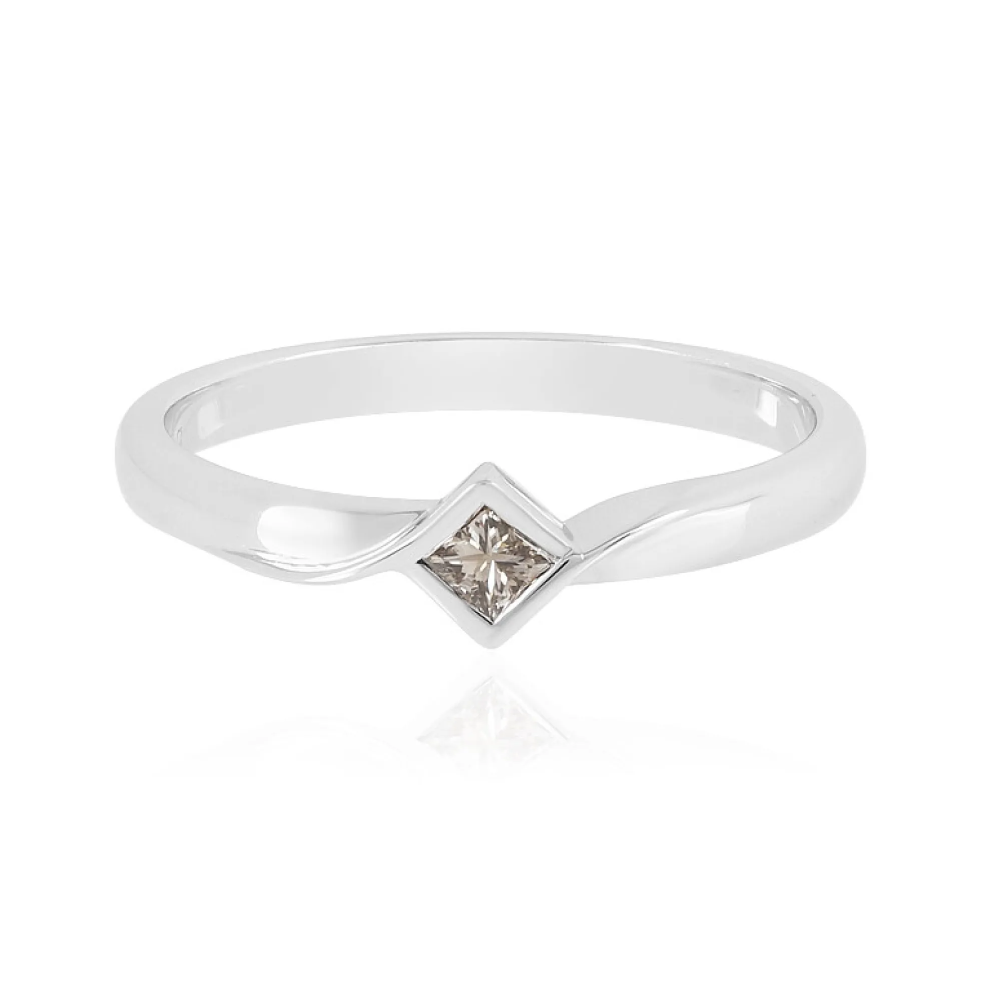 I2 Schokoladen-Diamant-Silberring