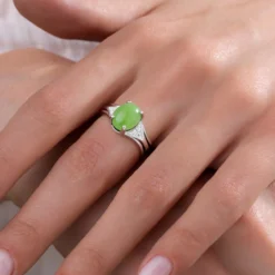 Kaiserlicher Chrysopras-Silberring