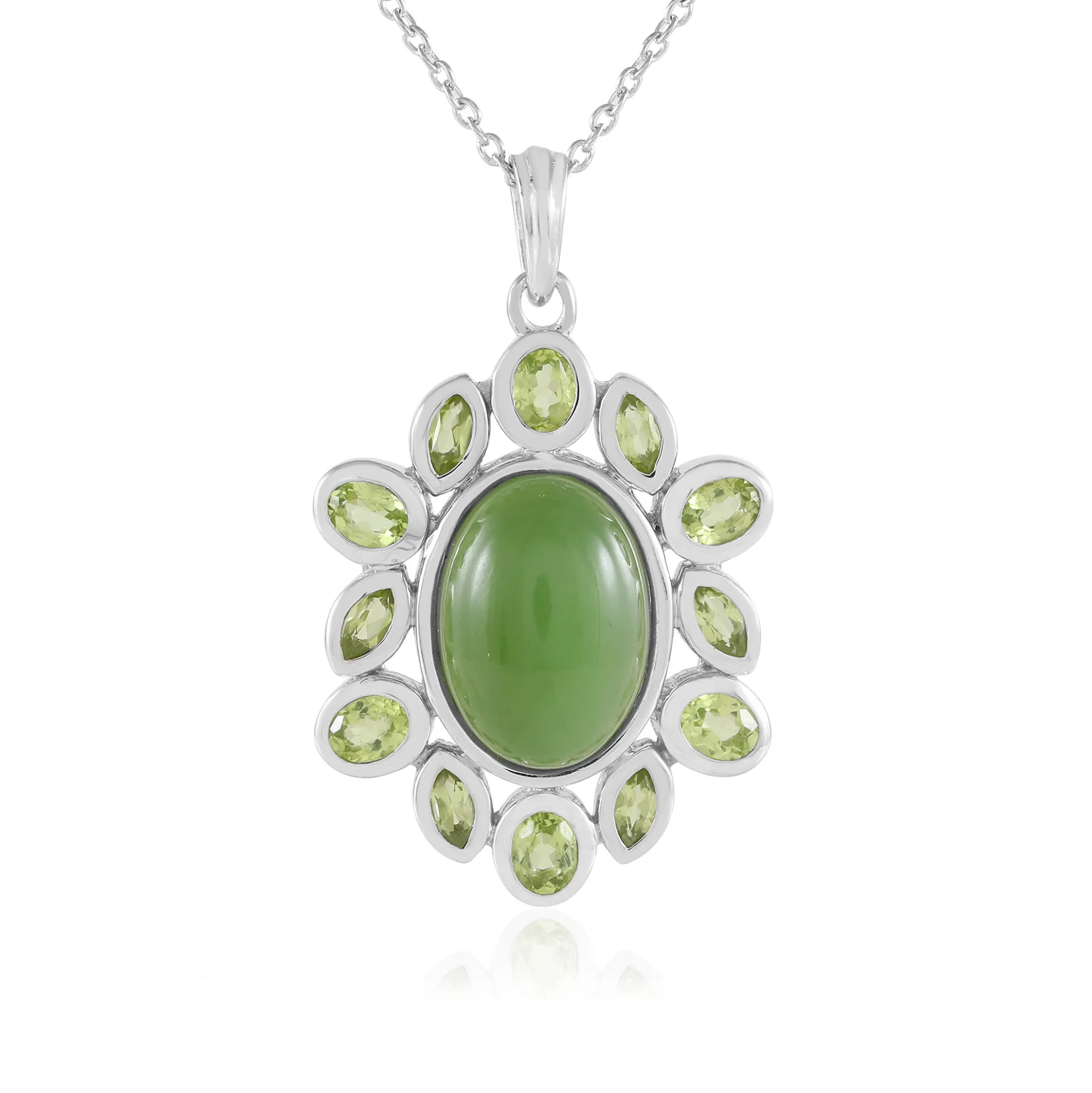 Kanadische Jade-Silberhalskette