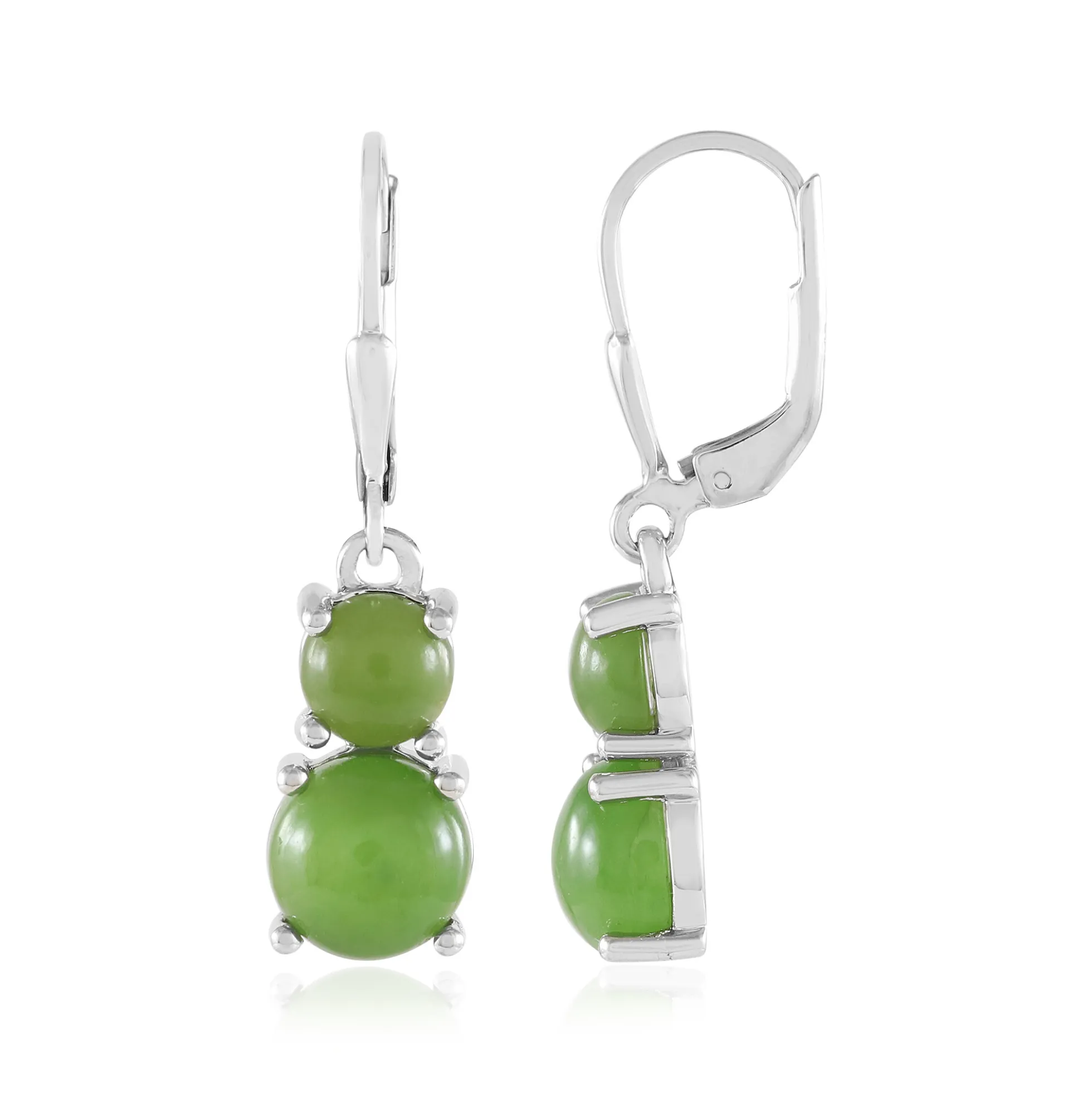 Kanadische Jade-Silberohrringe