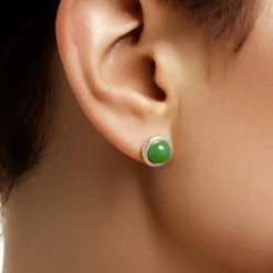 Kanadische Jade-Silberohrringe