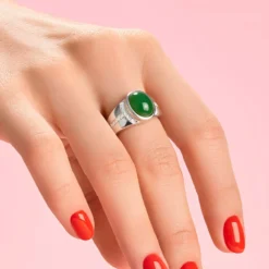 Kanadische Jade-Silberring