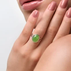Kanadische Jade-Silberring