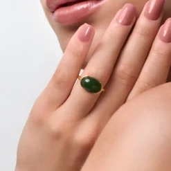 Kanadische Jade-Silberring