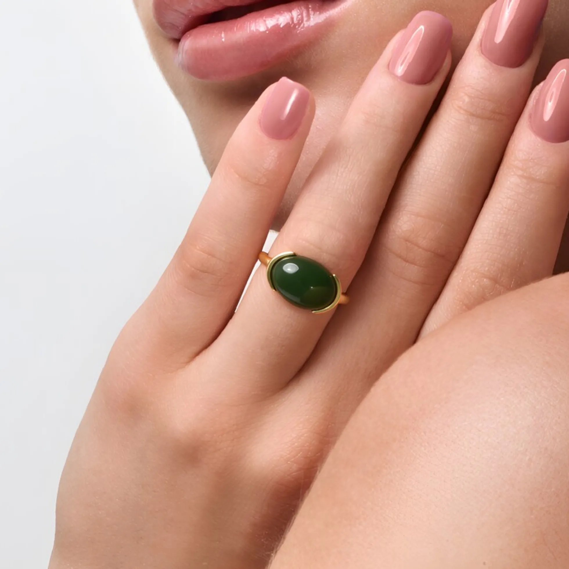 Kanadische Jade-Silberring