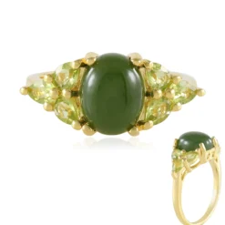 Kanadische Jade-Silberring